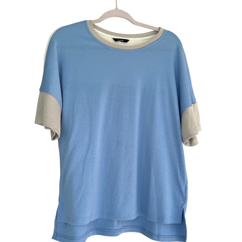 DOKOTOO Color Block T Shirt Short Sleeve Crew Neck Casual Top Small